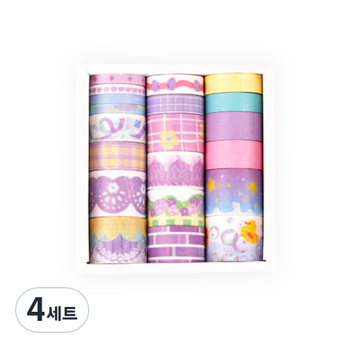 인디케이 블루밍 데이 마스킹 테이프 세트, 4세트