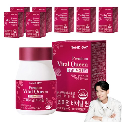 뉴트리디데이 프리미엄 바이탈 퀸 갱년기 영양제 24g, 60정, 8개
