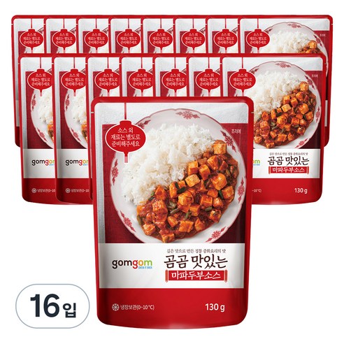 곰곰 맛있는 마파두부소스, 130g, 16입