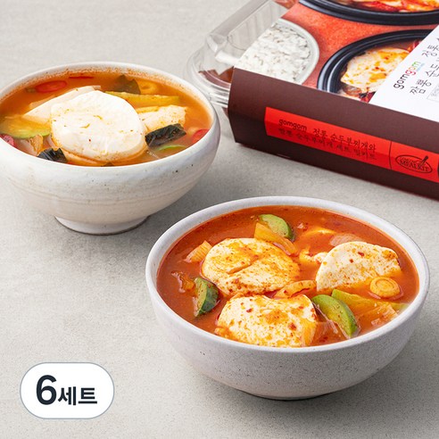 곰곰 정통 순두부찌개와 짬뽕 순두부찌개 세트 밀키트, 1.3kg, 6세트