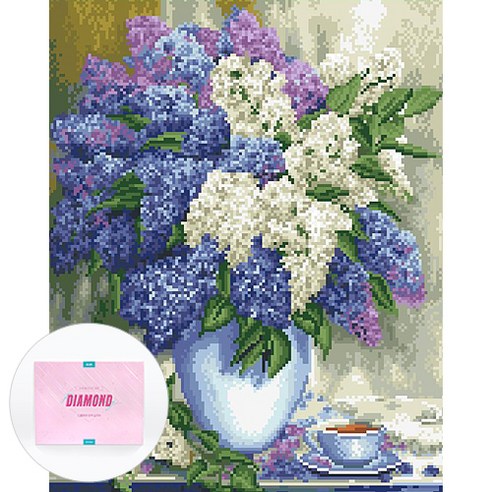 디클레어 액자 캔버스형 보석십자수 DIY 키트 40 x 50 cm, 1세트, 라벤더의 추억
