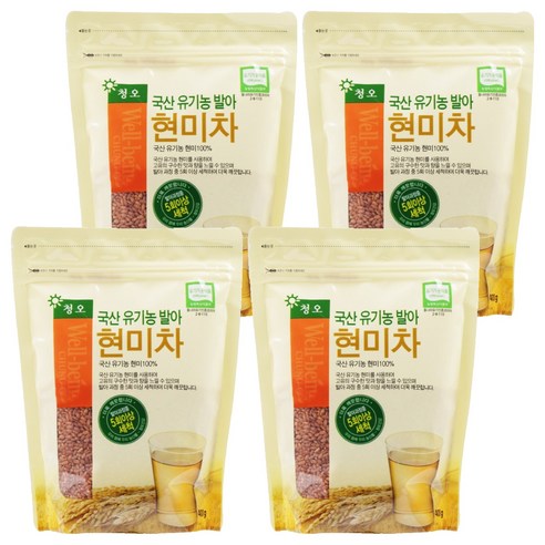 청오 유기농 발아 현미차 알곡, 400g, 1개입, 4개