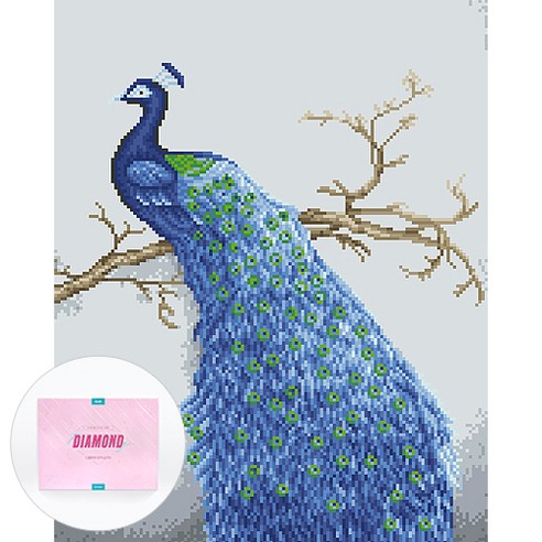 디클레어 액자형 보석십자수 DIY 키트 캔버스형 40 x 50 cm, 블루 공작, 1세트