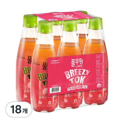 풀무원 브리지톡 피치 블랙티 제로, 350ml, 18개