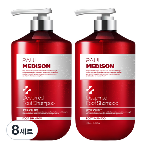 폴메디슨 딥레드 대용량 각질케어 풋샴푸, 510ml, 8개