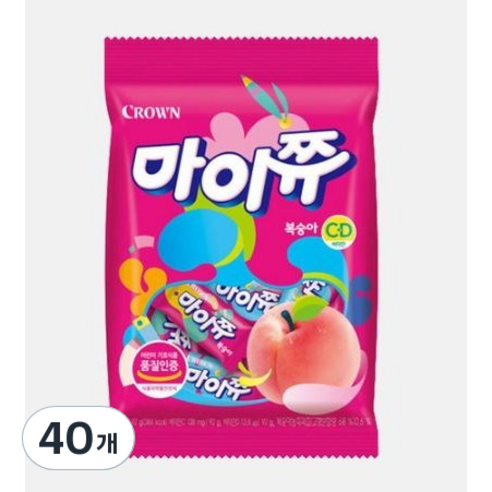 마이쮸 필로우 복숭아, 92g, 40개