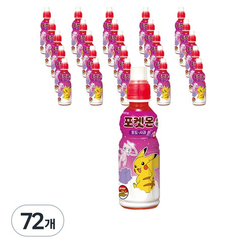 롯데칠성음료 포켓몬 포도 사과 235ml, 72개