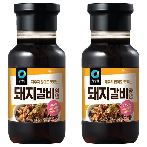청정원 전통 돼지갈비양념, 280g, 2개