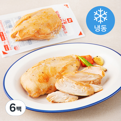 오쿡 그릴 닭가슴살 스테이크 (냉동), 100g, 6팩