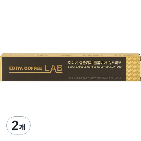 이디야 콜롬비아 슈프리모 캡슐커피, 5g, 8개입, 2개