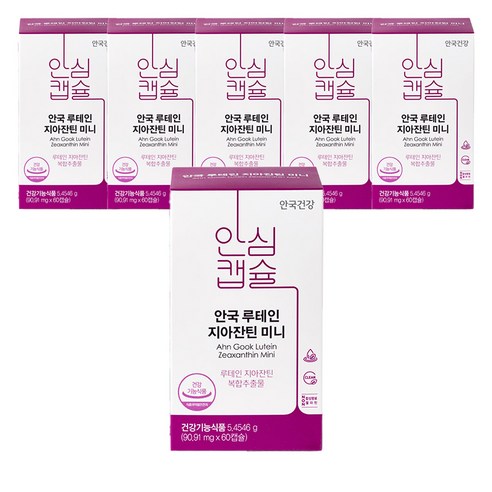 안국건강 루테인 지아잔틴 미니, 60캡슐, 5개
