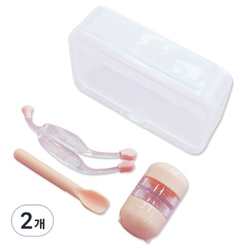 마메 소프트 렌즈 집게 흡착봉 세트, 핑크, 2개