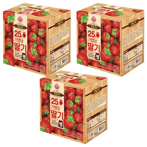오뚜기 아임스틱 딸기잼, 1kg, 3개