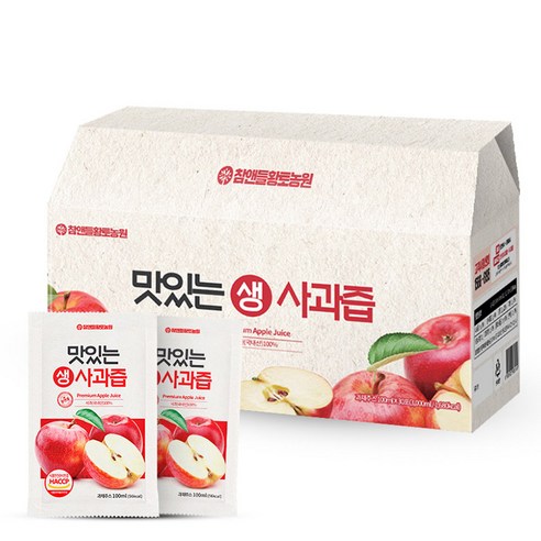 참앤들황토농원 맛있는 생사과즙 30포 2박스, 60개, 100ml