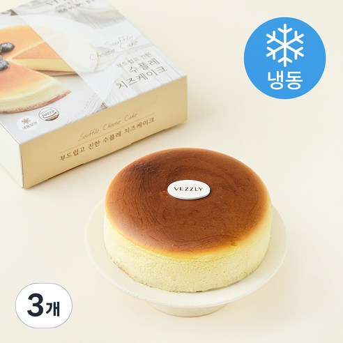 베즐리 부드럽고 진한 수플레 치즈 케이크 (냉동), 470g, 3개