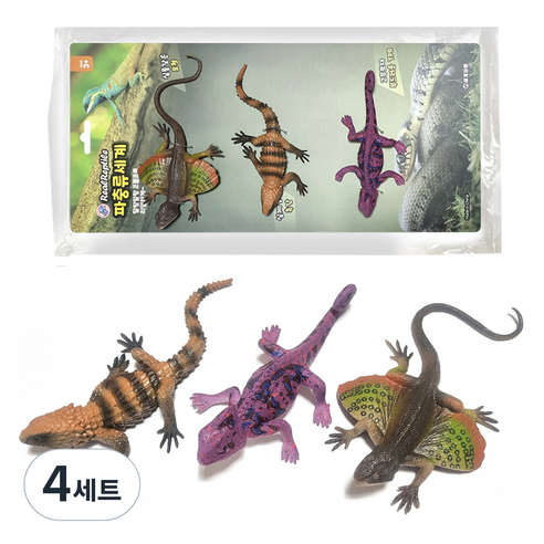 세계유통 파충류세계 큐티 도마뱀 3종 A세트, 4세트
