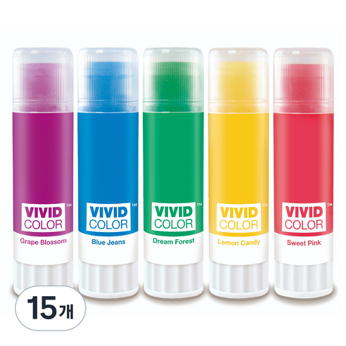비비드컬러풀 종이나라 딱풀, 25g, 15개