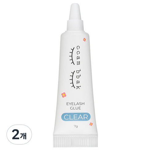 깜빡 글루 속눈썹 접착제 7g, 투명, 2개