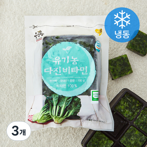 우리땅 유기농 인증 다진 비타민 (냉동), 3개, 100g