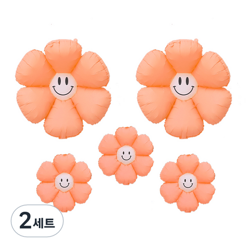 피앤비유니티 무광마카롱 스마일 데이지풍선 세트, 12, 2세트
