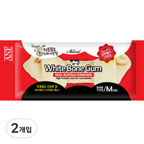 ANF 화이트본 강아지껌 M 1P, 소고기, 2개입