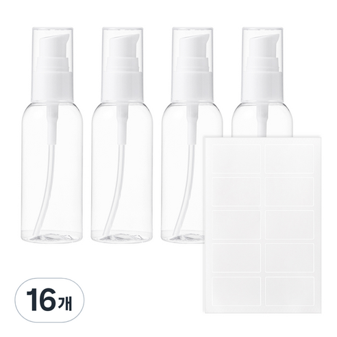 코멧 펌핑 용기 60ml, 투명, 16개
