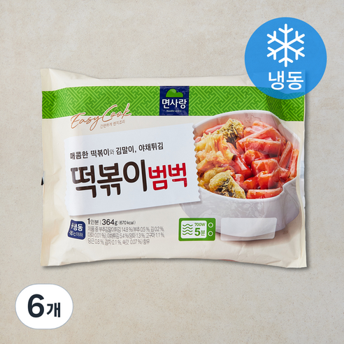 면사랑 떡볶이 범벅 (냉동), 364g, 6개
