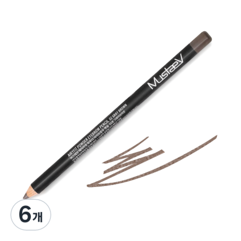 머스테브 에어리핏 파우더 아이브로우 펜슬 1.4g, 02호 그레이브라운, 6개
