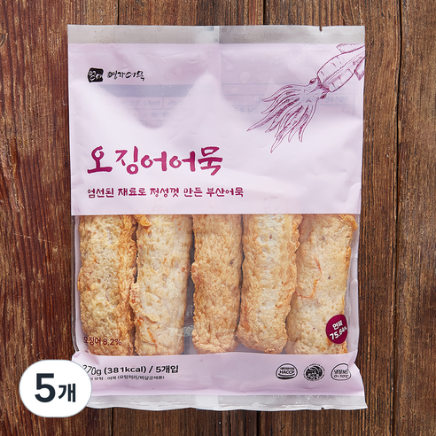 영자어묵 오징어어묵 5입, 270g, 5개