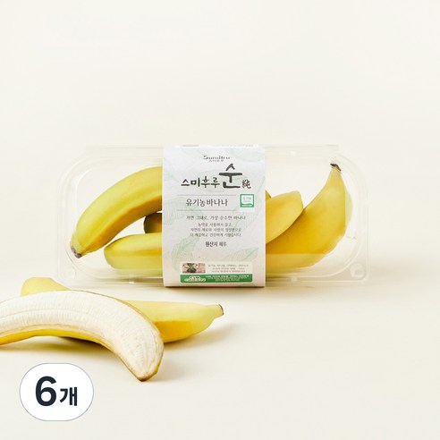스미후루순 유기농 인증 바나나 3~4입, 500g, 6개