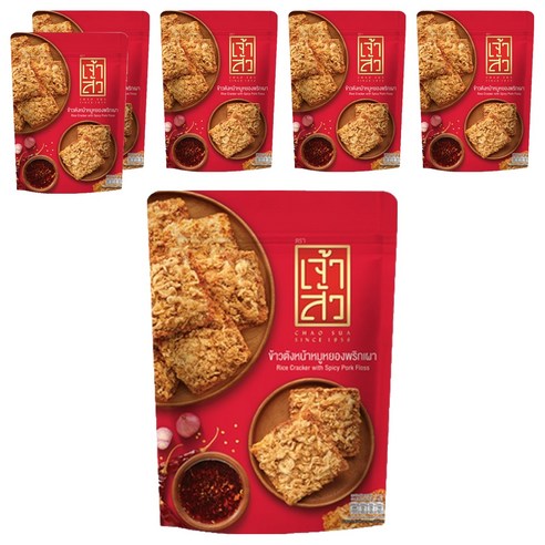 차오수아 자스민라이스크래커 매운맛, 6개, 80g