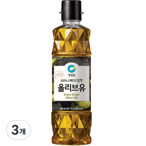 청정원 엑스트라버진 올리브유, 500ml, 3개