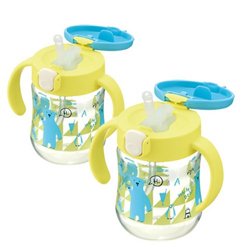 릿첼 TLI 빨대컵 200ml, 옐로우, 2개입