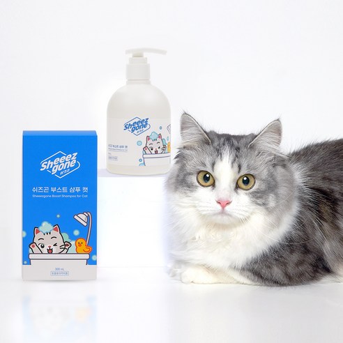 쉬즈곤 부스트 샴푸 캣 저자극 애플블라썸 향 고양이 샴푸, 300ml, 1개 고양이 용품