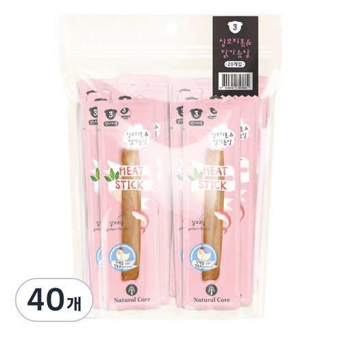 내추럴코어 강아지 미트스틱, 혼합맛(실꼬리돔/닭가슴살), 40개