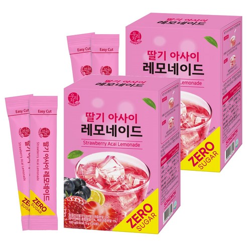 우리차 딸기 아사이 레모네이드 분말, 5g, 20개입, 2개