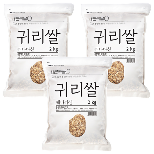 바른곡물 캐나다 귀리쌀, 2kg, 3개
