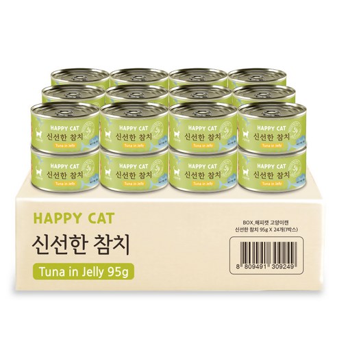 굿데이 해피캣 고양이 간식캔 95g, 신선 참치, 24개