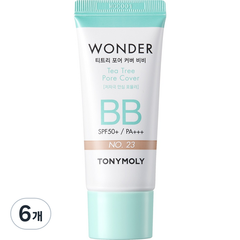 토니모리 원더 티트리 포어 커버 비비크림 SPF50+ PA+++ 30ml, 23 웜베이지, 6개