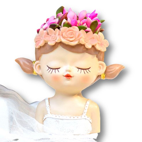 곰지홈 다육이 꽃화관여인 화분, D 타입, 1개