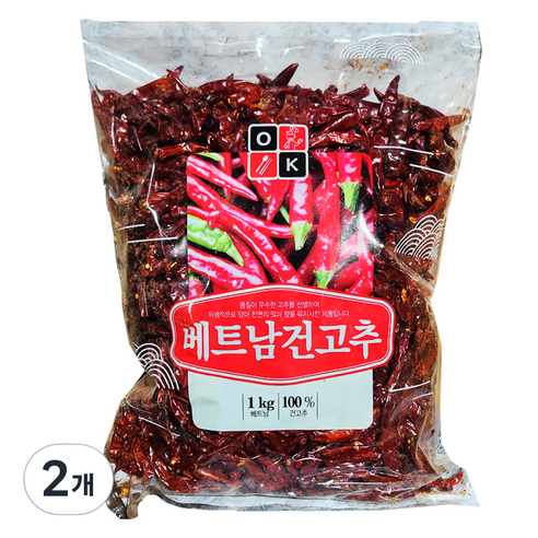 오케이 베트남산 건고추, 1kg, 2개