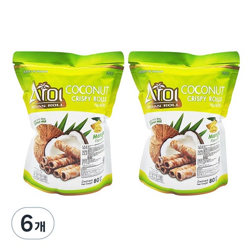 아로이 코코넛롤 크리스피롤 망고향, 80g, 6개