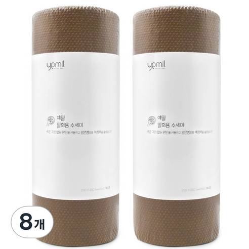 예밀 뜯어쓰는 일회용 수세미 롤형 60p, 브라운, 60개, 8개