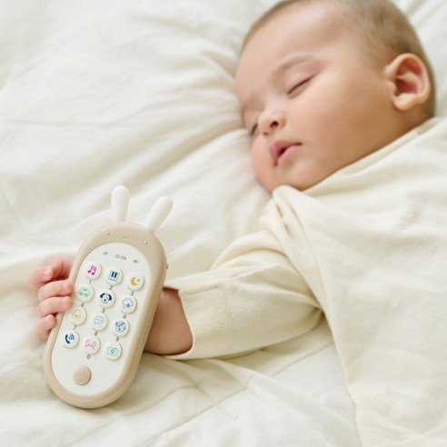 아기의 발달과 놀이에 이상적인 하베브릭스 아기토끼 핸드폰 장난감 멜로디완구