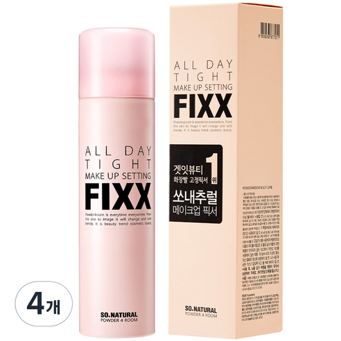 쏘내추럴 올 데이 메이크업 픽서, 100ml, 4개