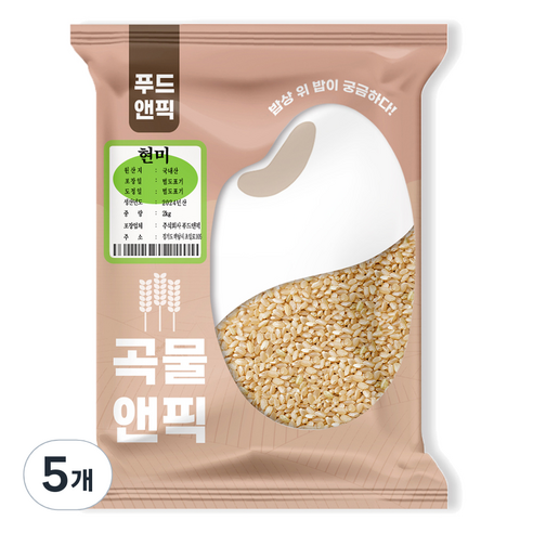 푸드앤픽 곡물앤픽 현미, 2kg, 5개