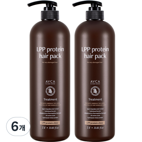 아브카 극손상 케어 LPP 단백질 헤어팩 저자극 트리트먼트, 6개, 1000ml