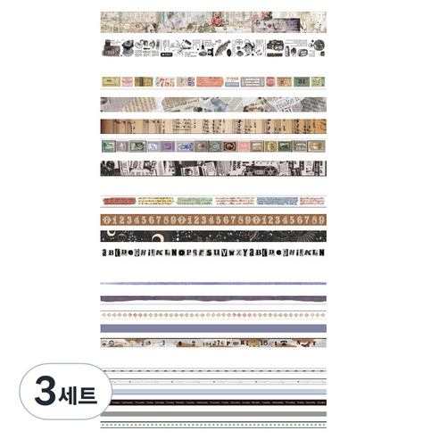 데이소이 레트로 감성 데코 테이프 2m 22p 세트, 뉴스페이퍼, 3세트