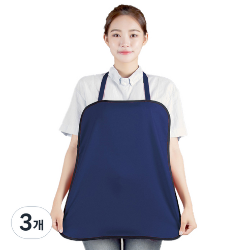 손님용 사각 앞치마, 네이비, 3개
