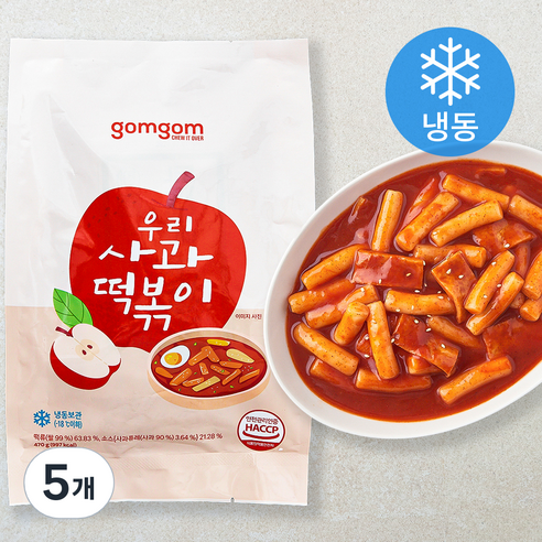 곰곰 우리 사과 떡볶이 (냉동), 470g, 5개